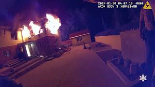 LASD deputies rescue people from burning house in Crescenta Valley stations area [upl. by Norrad]