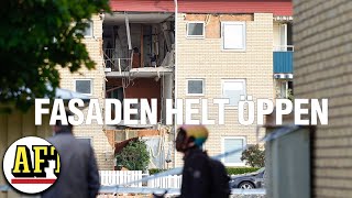 Fasaden helt öppen – efter sprängdåd i Linköping [upl. by Alraep]