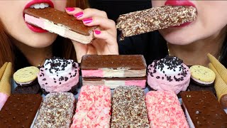 ASMR CHOCOLATE ICE CREAM BARS STRAWBERRY CHEESECAKE FREEZEDRIED ICE CREAM 먹방  KimampLiz ASMR [upl. by Rusticus]