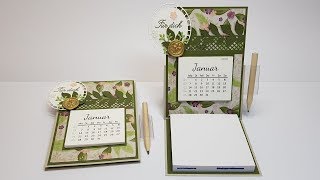 Anleitung AufstellTischkalender mit KalenderDatei zum Ausdrucken │StampinUp® [upl. by Aikkin537]