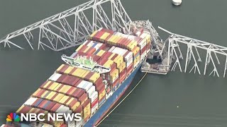 Navy releases underwater images of Baltimore bridge collapse [upl. by Hsejar]