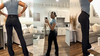 TRY ON  Amazon Lululemon Leggings Dupe [upl. by Alage]