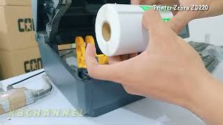 CARA PASANG KERTAS RESI PRINTER ZEBRA ZD220  TUTORIAL PASANG KERTAS RESI PRINTER [upl. by Ertemed]