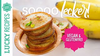 Indische Bananen Pancakes  Vegan amp Glutenfrei  Lucky Recipes [upl. by Latia]