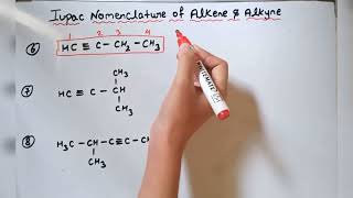 Iupac nomenclature Alkene Alkyne class 10 11 12 organic chemistry [upl. by Lehmann736]