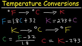 Celsius to Fahrenheit to Kelvin Formula Conversions  Temperature Units C to F to K [upl. by Burnett]