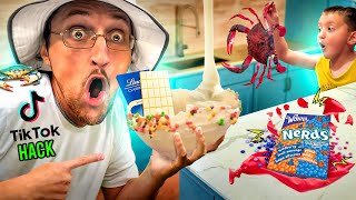 TIK TOK Food Hack  Ghost Crabs Scare Hunt 👻🦀🍴 FV Family Beach House Vlog [upl. by Adnaerb]