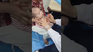 Cutebaby 💕 Baby vaccine action at hospital 🏥 to funny I baby cute love family shots funny [upl. by Nehtanoj]