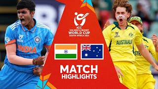 India vs Australia  Final Match Highlights  U19 CWC 2024 [upl. by Anaahs]