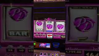 25 MAX BET ⪢ Pink Diamond Slot Machine on a Cruise [upl. by Anitsirk]