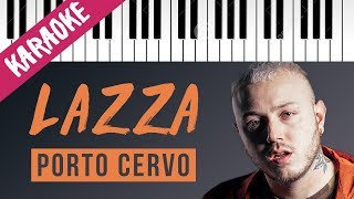 Lazza  Porto Cervo Dolcenera Version  Piano Karaoke con Testo [upl. by Ahsitel]