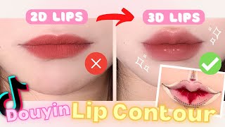 2D Lips to 3D Lips How to Make Lips Look POUTIER Easy Step by Step Douyin Lip Contouring Tutorial [upl. by Seidnac]