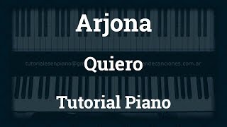 Arjona  Quiero  Tutorial  Piano [upl. by Ileek]