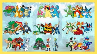 Trainers with Fully Evolved Regional Starter Pokemon [upl. by Ute]