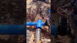 Installation process of ductile iron pipeline tee [upl. by Aticnemrac]