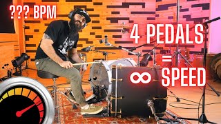 MY BASSDRUM SPEED RECORD  PLAYING 4 PEDALS AT ONCE  400 BPMS [upl. by Kippie184]