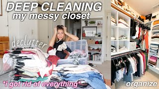 MASSIVE CLOSET CLEANOUT  DECLUTTER  organizing my closet [upl. by Rhianon]