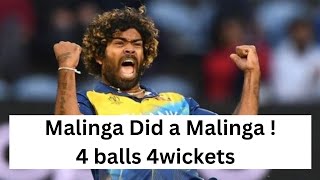 Malinga did a Malinga 4 wickets jn 4 balls [upl. by Filbert]