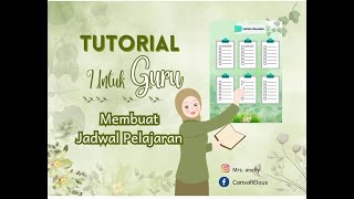 How to arrange Lesson schedule on Canva Membuat Jadwal Pelajaran di Canva Ikuti Tutorial video ini [upl. by Yc]