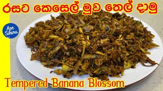 කෙසෙල් මුව තෙල් දාලා  Banana Blossom Stir Fry  Tempered Banana Flower  Kesel muwa theldala [upl. by Niamjneb]