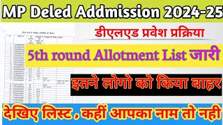 MP Deled 5th Round Allotment letter Update  mp deled New update  MP deled 5th round list update [upl. by Lellih]