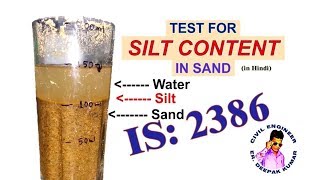 TEST FOR SILT CONTENT IN SAND  Quantity of Silt in Sand  Silt Content Test for Sand [upl. by Thinia]