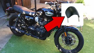 UNBOXING AND FITTING THE MOTONE CUSTOMS MICROBLADE TO THE TRIUMPH BONNEVILLE T100 [upl. by Lehmann525]