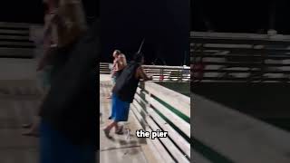 Walking the pier in Port Aransas Texas at night boater [upl. by Fanchette570]