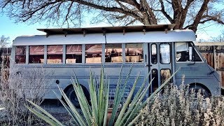 BUS LIFE Off Grid Traveling Bus Home Skoolie [upl. by Scoles]