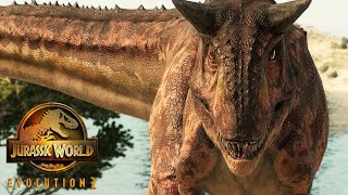 Carnotaurus in the SAVANNA  Jurassic World Evolution 2 4K [upl. by Tennaj905]