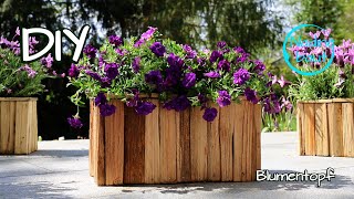 Pflanzkübel selber machen  Blumentopf aus Holz  Pflanzgefäß selber bauen  Gartendeko DIY [upl. by Nelg]