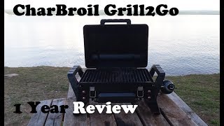 Charbroil Grill2Go Portable Propane Grill  1 Year Review [upl. by Nhguavad]