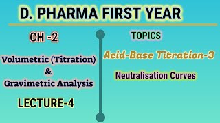 Neutralisation curvesacidbase titrationch2L4DPharmaBPharmafirst year [upl. by Stanleigh]