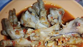 Indonesian breakfast  Makan ceker ayam balado [upl. by Aliac]