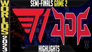 T1 vs JDG Highlights Game 2  S13 Worlds 2023 Semifinals  T1 vs JD Gaming G2 [upl. by Eidok]