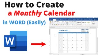 TUTORIAL Easy Way to CREATE a Monthly CALENDAR In Microsoft Word without a template [upl. by Mccoy]