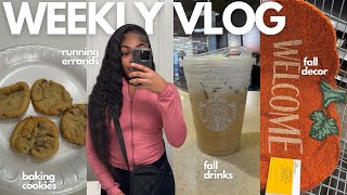 WEEKLY VLOG  prepping for fall 🍂 fall decor shopping baking trying fall drinks  more [upl. by Jeggar582]