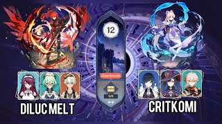 Genshin Impact  Diluc Melt  CritKomi  Spiral Abyss 41  Floor 12 9★ [upl. by Natanhoj]