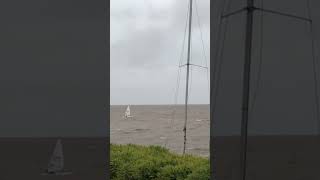 Laser sailing in storm lasersailing sailing 25knots [upl. by Dorahs]