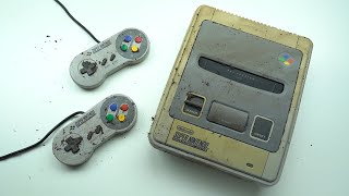 Extremely dirty Super Nintendo SNES restoration with controller [upl. by Radford]