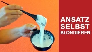 Ansatz braun auf blond selber färben  Platin ohne Gebstich  Haare blondieren Tutorial  Anleitung [upl. by Frederigo380]