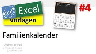 Familienkalender  ExcelVorlage mit Jahresplaner [upl. by Einallem]