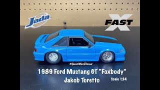 1989 Ford Mustang GT quotFoxbodyquot By Jada  Fast X  Fast And Furious Diecast Unboxing Jakob Toretto [upl. by Cobby]