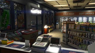 GTA V  AllNight Store Ambience  Raining outside  Relaxing ASMR WorkSleepStudy  Live Wallpaper [upl. by Neram405]