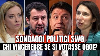 SONDAGGI POLITICI SWG CHI SALE E CHI SCENDE TRA MELONI SCHLEIN CONTE E SALVINI [upl. by Ettolrahc]