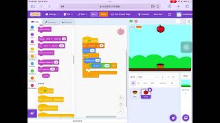 How to make apple catching game in scratch  Easy step by step [upl. by Bakeman]