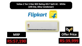 Voltas 2 Ton 5 Star BEE Rating 2017 Split AC  White 245 Dyi Alloy Condenser [upl. by Sej]