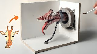 Making Zoochosis  Monster Girfee Diorama in 8 minutes  Alianmadex [upl. by Erlandson]