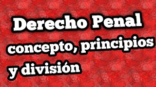 Derecho penal función principios fuente y elementos [upl. by Gwendolyn]