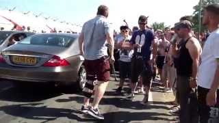 Le Mans 2014 Mad Friday man with bottle makes driver of Mercedes angry [upl. by Banky]